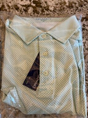B DRADDY Men’s Light Mint Patterned Polo